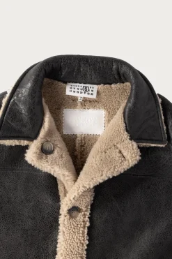 MM6 Maison Margiela Reversbile Leather/Shearling Jacket - Black/Brown< Coats, Jackets, And Vests