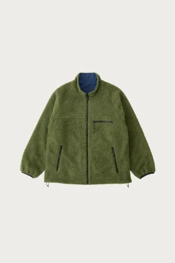 Gramicci Reversible Sherpa Jacket - Olive/Dusty Navy< Coats, Jackets, And Vests