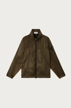 Stone Island Ripstop Light HT Nylon Jacket - Military Green< Coats, Jackets, And Vests