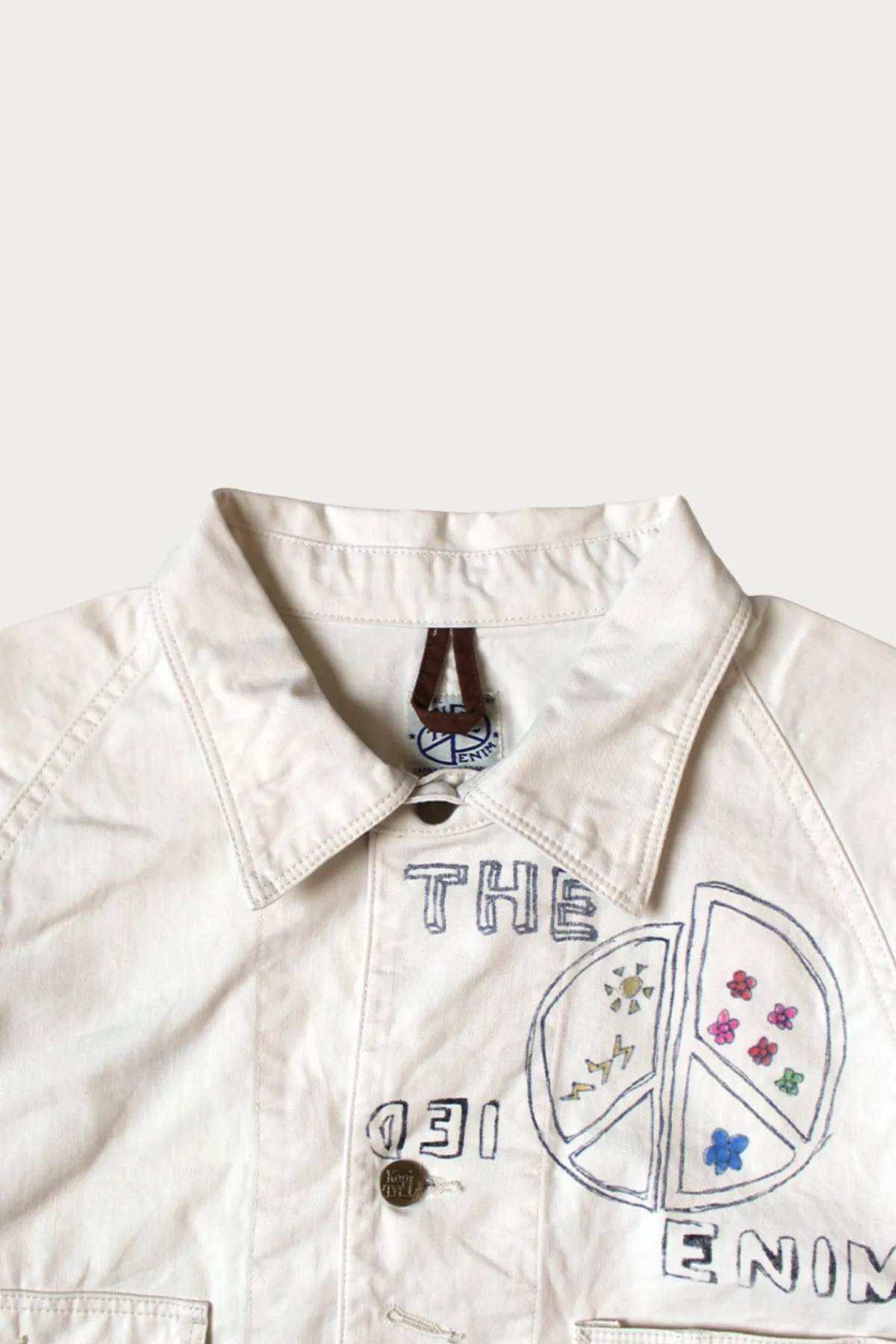 Kapital Rough-Face Twill CACTUS BEER JKT (Memorial Paint Model) - Natural< Coats, Jackets, And Vests