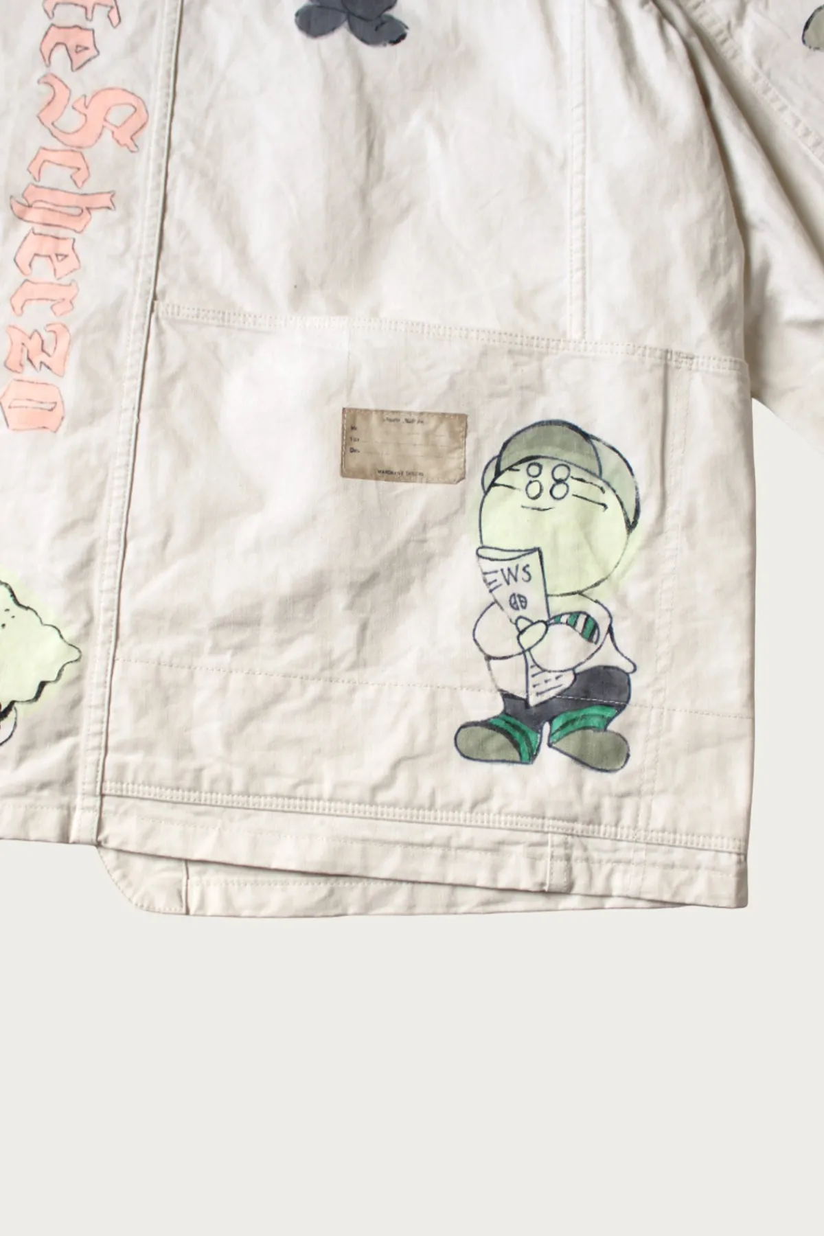 Kapital Rough-Face Twill CACTUS BEER JKT (Memorial Paint Model) - Natural< Coats, Jackets, And Vests
