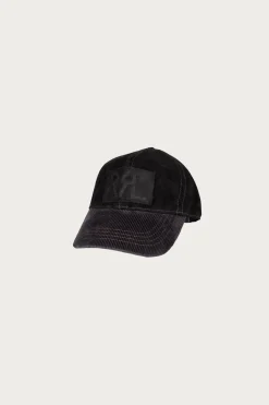 RRL Roughout Suede Cap - Black< Accessories
