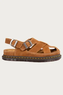 Dr. Martens San Archive Fisherman - Plush Suede Reverse Natural Tan< Footwear