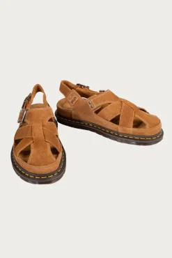 Dr. Martens San Archive Fisherman - Plush Suede Reverse Natural Tan< Footwear