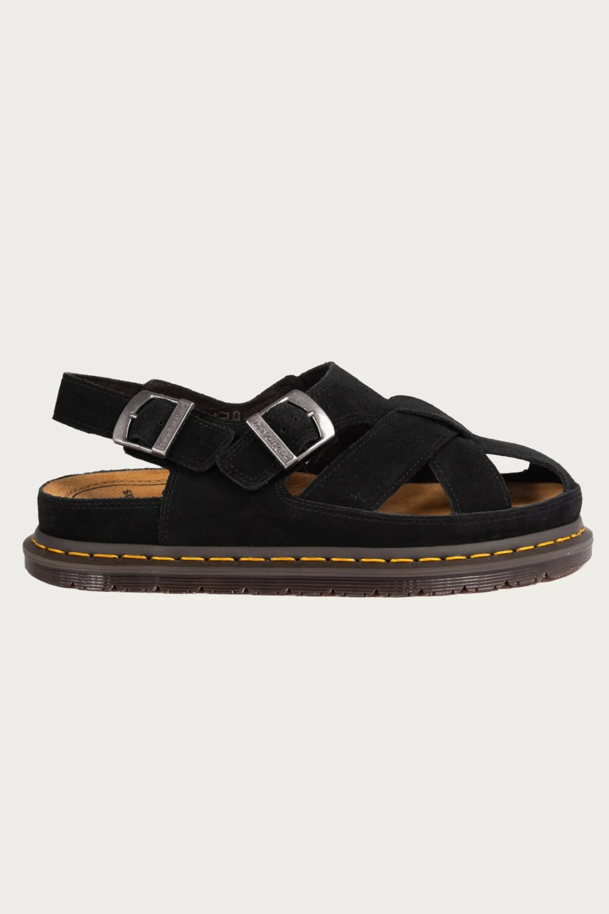 Dr. Martens San Archive Fisherman - Plush Suede Reverse Black< Footwear