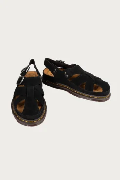 Dr. Martens San Archive Fisherman - Plush Suede Reverse Black< Footwear