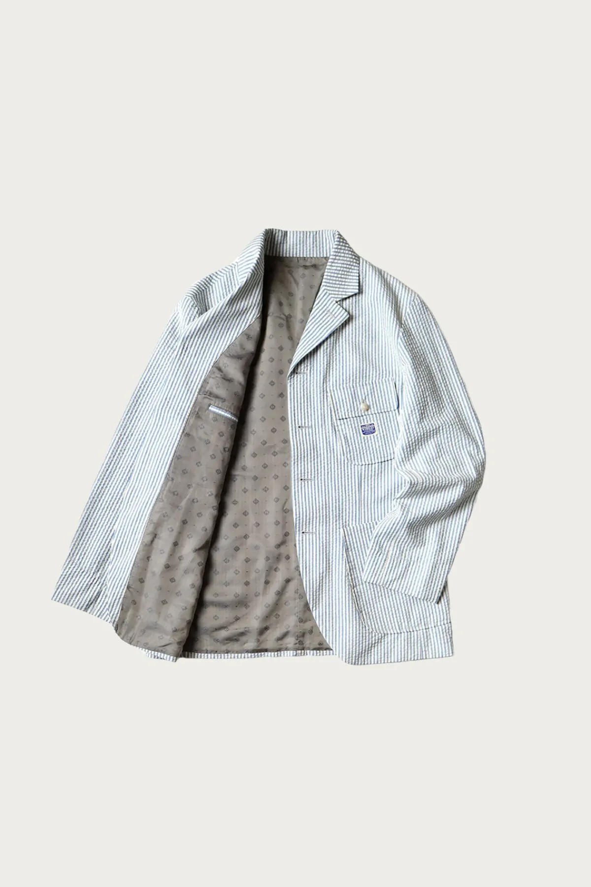 Kapital Seersucker LUMBER SUIT JKT - Sax< Coats, Jackets, And Vests