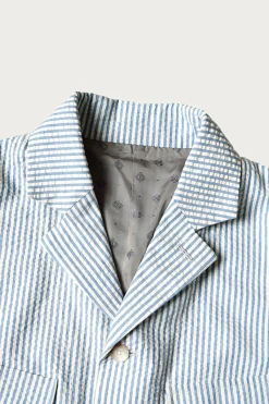Kapital Seersucker LUMBER SUIT JKT - Sax< Coats, Jackets, And Vests