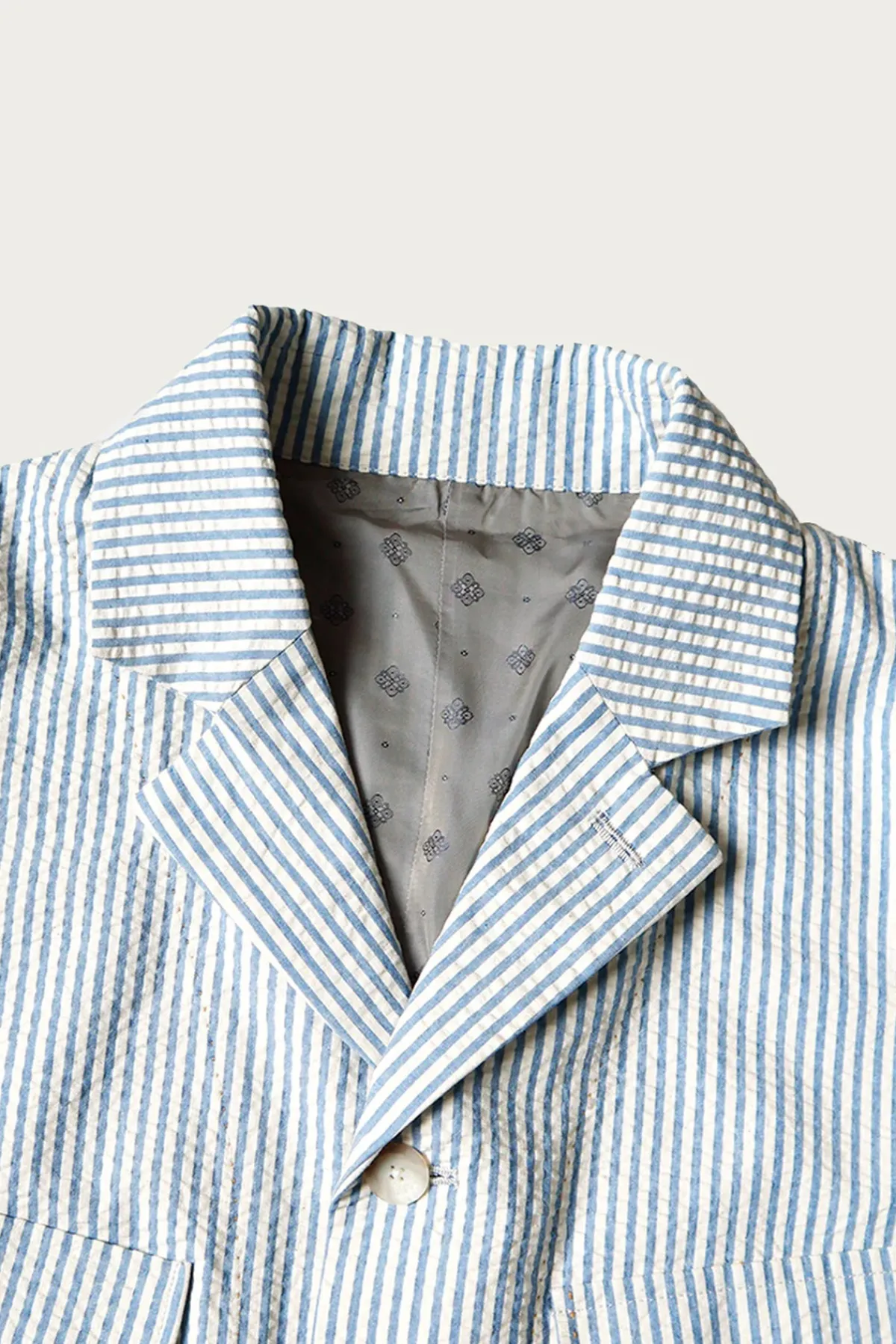Kapital Seersucker LUMBER SUIT JKT - Sax< Coats, Jackets, And Vests