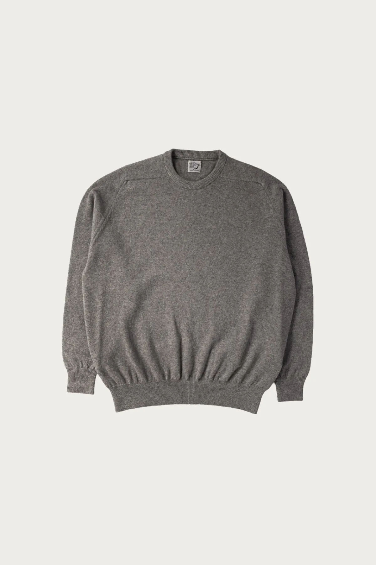 orSlow Simple Crew Neck Sweater Crafted in Japan - Light Grey< Sweaters