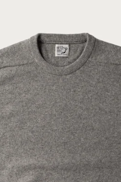 orSlow Simple Crew Neck Sweater Crafted in Japan - Light Grey< Sweaters