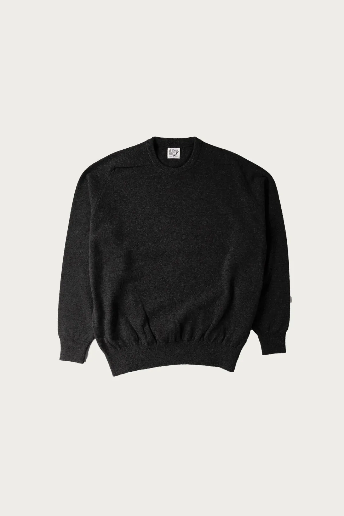 orSlow Simple Crew Neck Sweater Crafted in Japan - Charcoal Grey< Sweaters