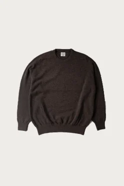 orSlow Simple Crew Neck Sweater Crafted in Japan - Brown< Sweaters