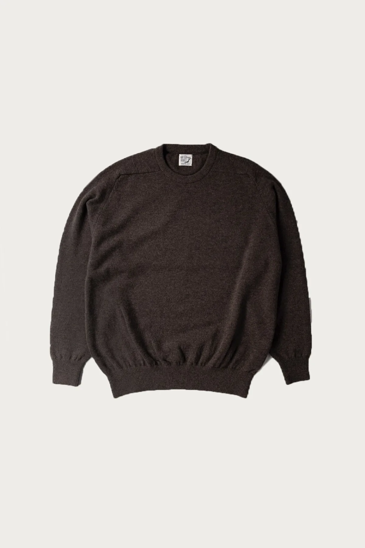 orSlow Simple Crew Neck Sweater Crafted in Japan - Brown< Sweaters