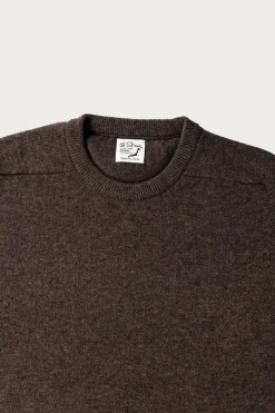 orSlow Simple Crew Neck Sweater Crafted in Japan - Brown< Sweaters