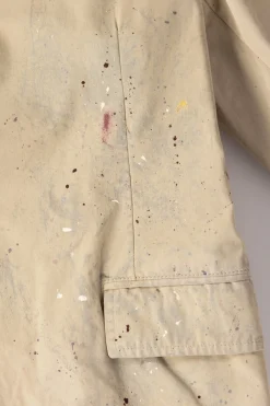 MM6 Maison Margiela Single Breasted Paint Splatter Jacket - Sand Beige< Coats, Jackets, And Vests