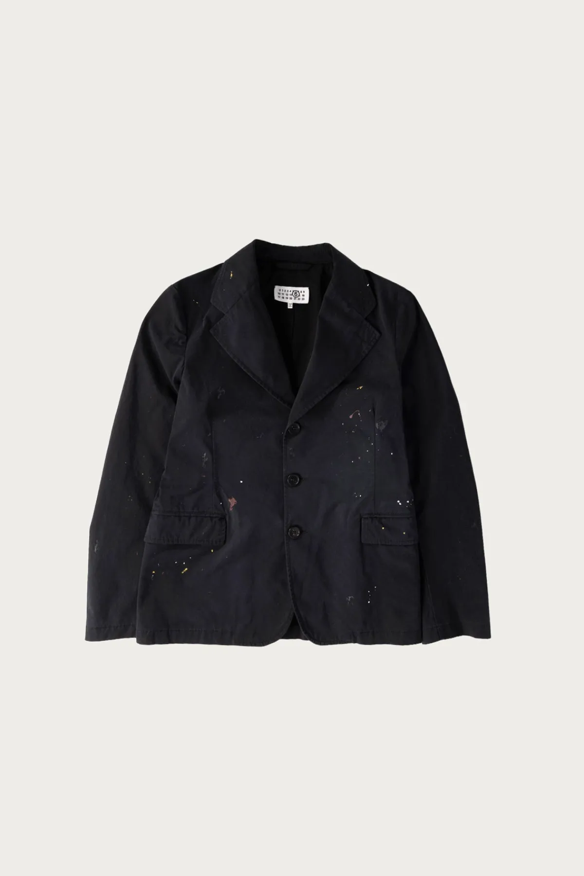 MM6 Maison Margiela Single Breasted Paint Splatter Jacket - Black< Coats, Jackets, And Vests