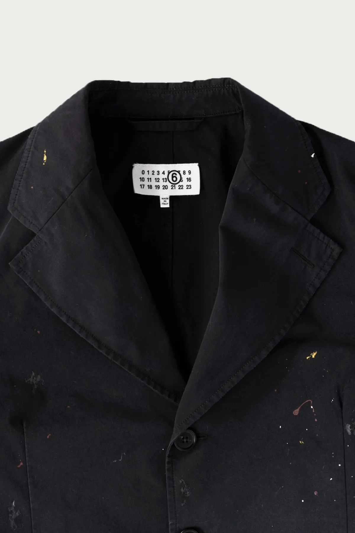 MM6 Maison Margiela Single Breasted Paint Splatter Jacket - Black< Coats, Jackets, And Vests