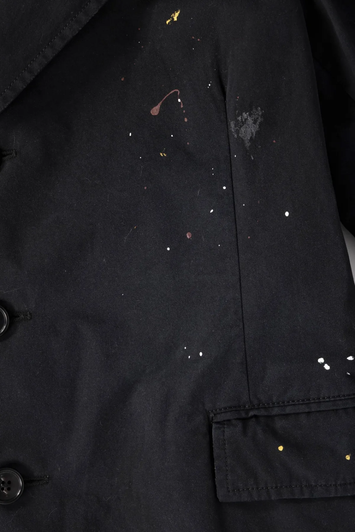 MM6 Maison Margiela Single Breasted Paint Splatter Jacket - Black< Coats, Jackets, And Vests