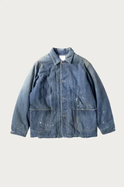 Visvim SS Coverall Down DMGD - Indigo< Coats, Jackets, And Vests