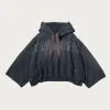 Kapital SWT Knit DEVIL Hoodie ( Embroidery) - Black< Tees And Sweats