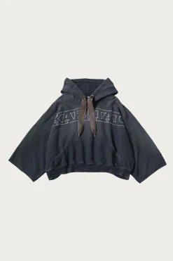 Kapital SWT Knit DEVIL Hoodie ( Embroidery) - Black< Tees And Sweats