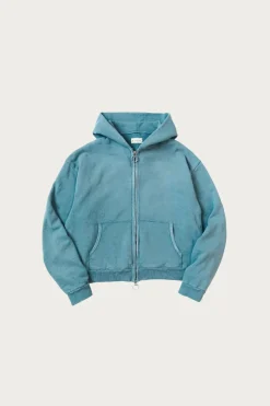 Kapital SWT Knit ZIP-UP GYM Parka - Turquoise< Coats, Jackets, And Vests