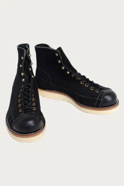 The Real McCoys Ten Mile Work Boots / Rough Out Leather - Black< Footwear