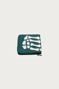 Kapital THUMB-UP BONE BAND ZIP Wallet - Peacock Green< Accessories