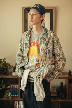 Kapital TOP Jersey Crew T (BUSTER PECKISH BOWY) - Grey< Tees And Sweats