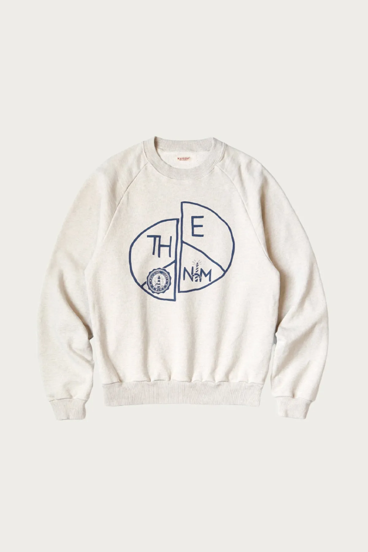 Kapital TOP SWT Knit Raglan Crew SWT (TH.D.D.PEACE) - Natural< Sweaters