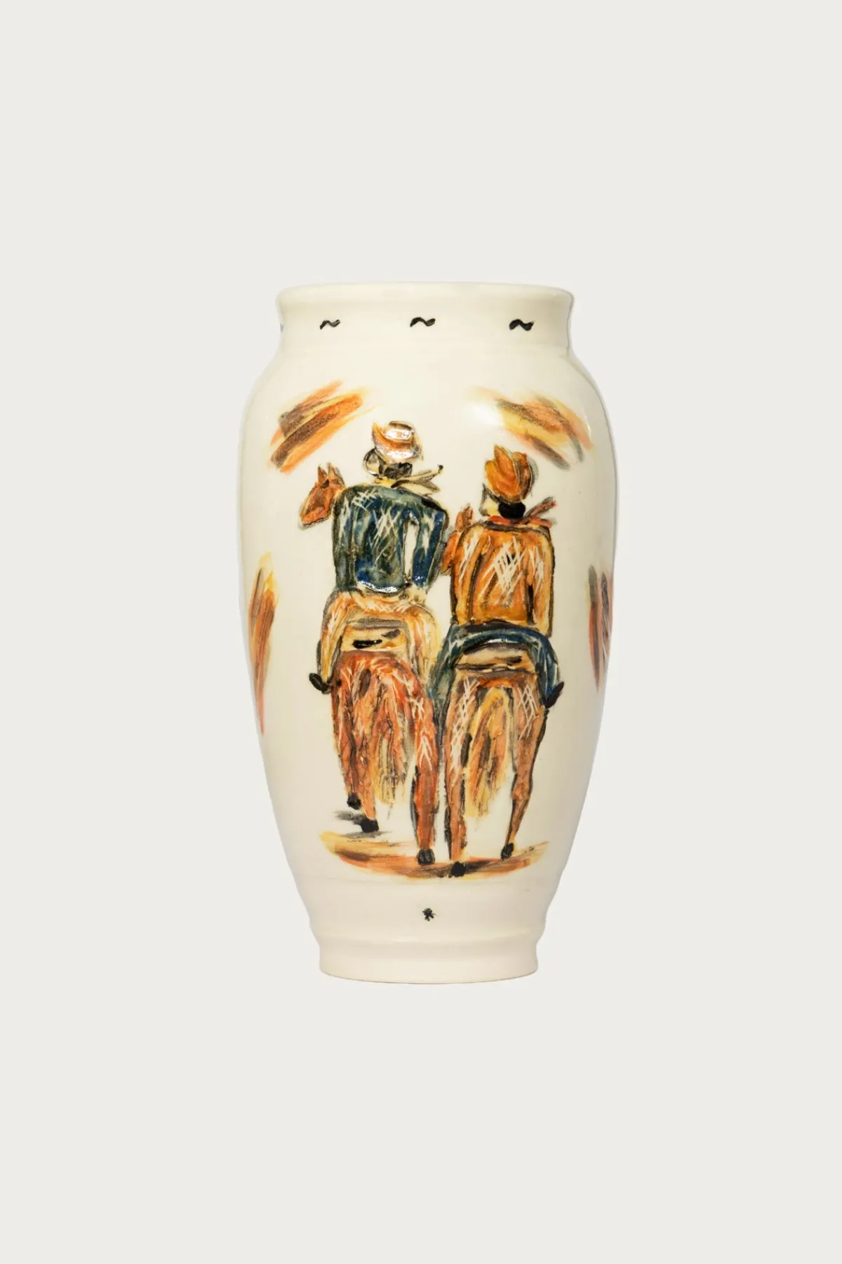 Danny D's Mud Shop Two Riders Vase< Homegoods