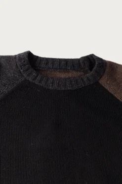 MM6 Maison Margiela Two-Tone Crewneck Sweater - Black/Brown< Sweaters