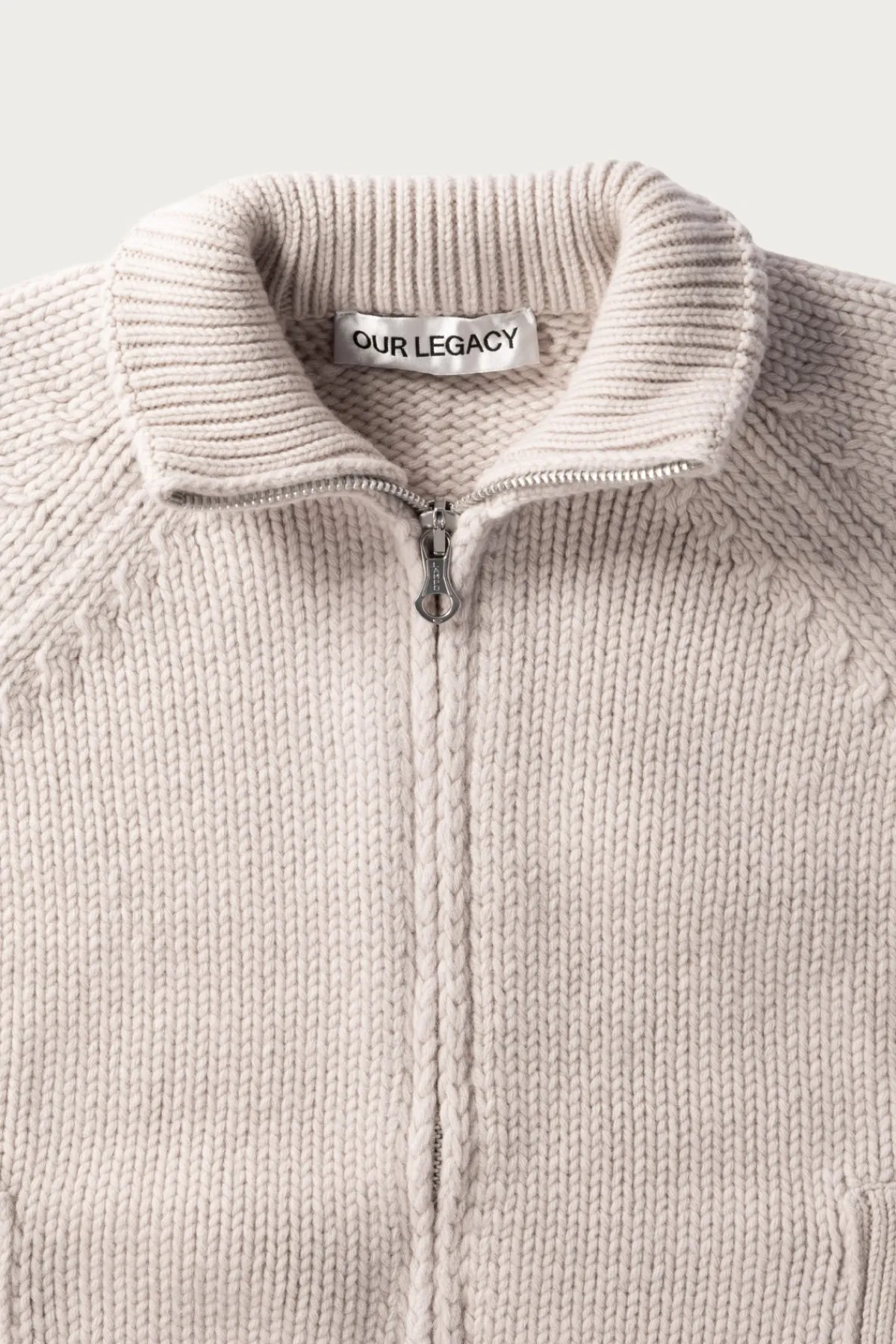 Our Legacy Ultra Zip Cardigan - Bone Low Twist Merino< Sweaters