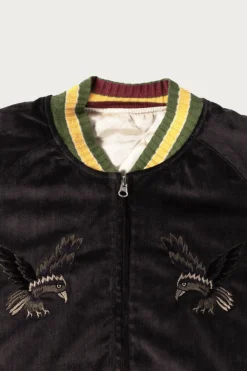 Kapital Velveteen Souvenir JKT (Raven&Skull) - Black< Coats, Jackets, And Vests