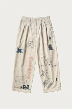 Kapital 14W Corduroy IVY Pants (Memorial Paint Model) - Beige< Pants
