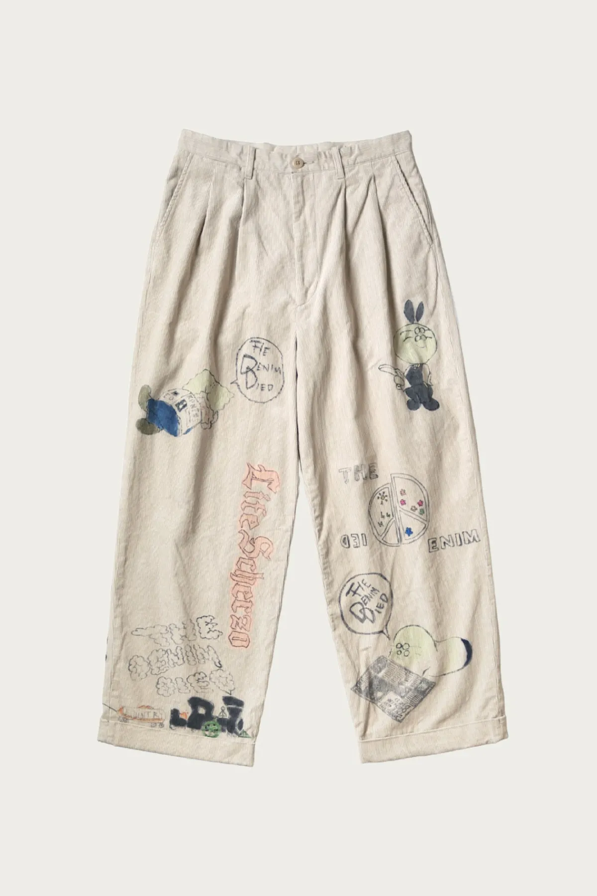 Kapital 14W Corduroy IVY Pants (Memorial Paint Model) - Beige< Pants