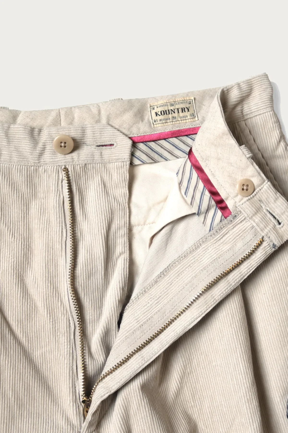 Kapital 14W Corduroy IVY Pants (Memorial Paint Model) - Beige< Pants