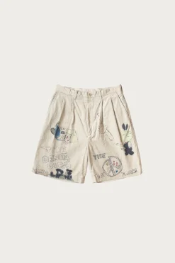 Kapital 14W Corduroy IVY Short Pants (Memorial Paint Model) - Beige< Shorts