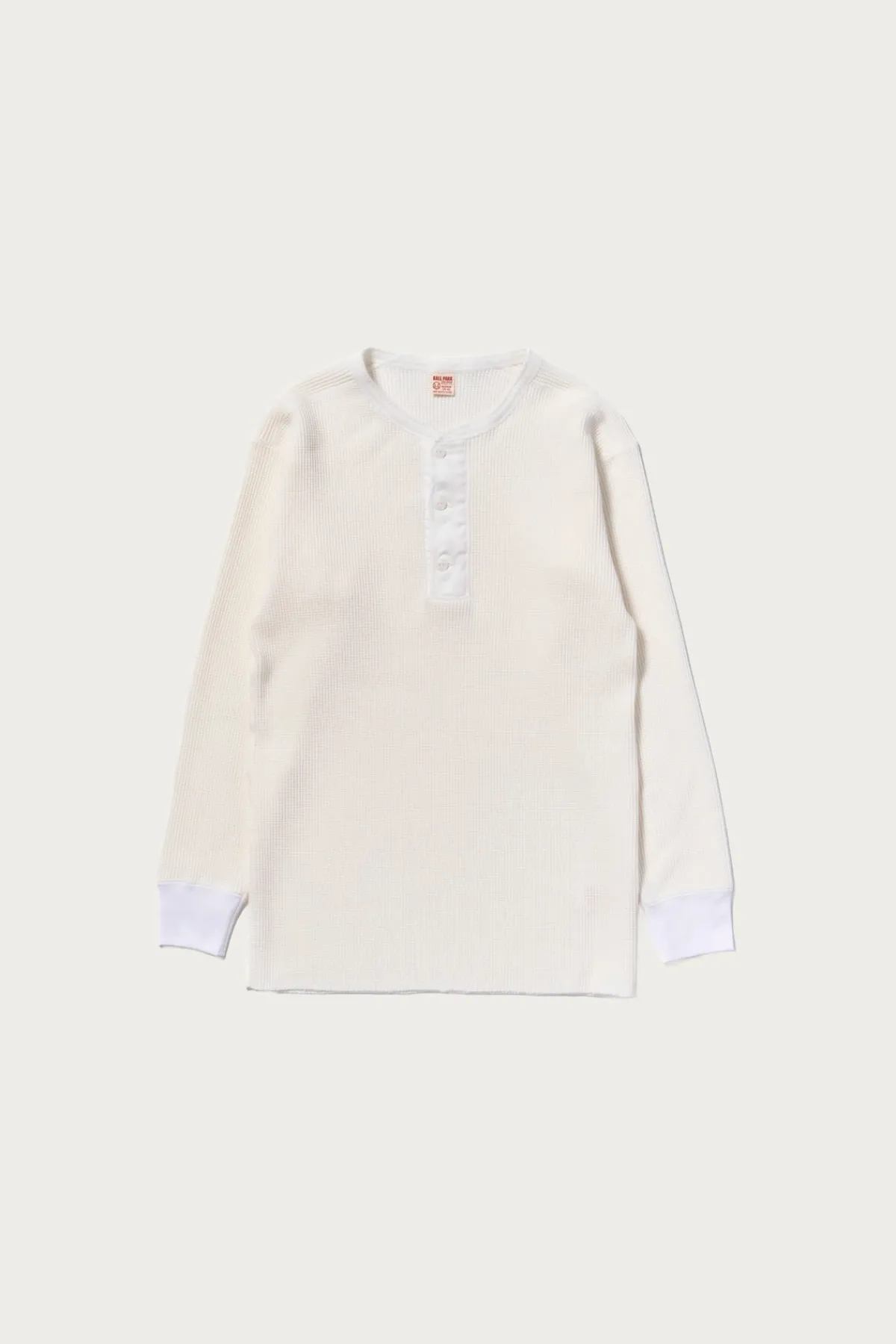 The Real McCoys Waffle Thermal Henley Undershirt L/S - White< Tees And Sweats
