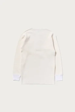 The Real McCoys Waffle Thermal Henley Undershirt L/S - White< Tees And Sweats