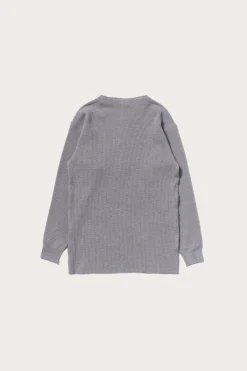 The Real McCoys Waffle Thermal Henley Undershirt L/S - Medium Grey< Tees And Sweats