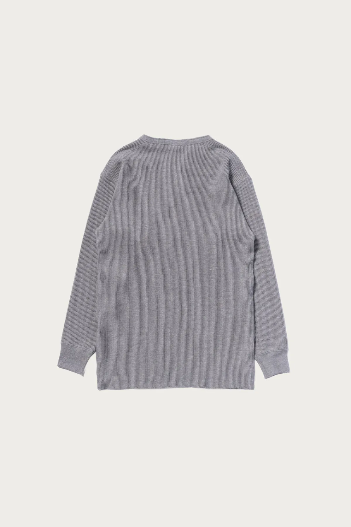 The Real McCoys Waffle Thermal Henley Undershirt L/S - Medium Grey< Tees And Sweats