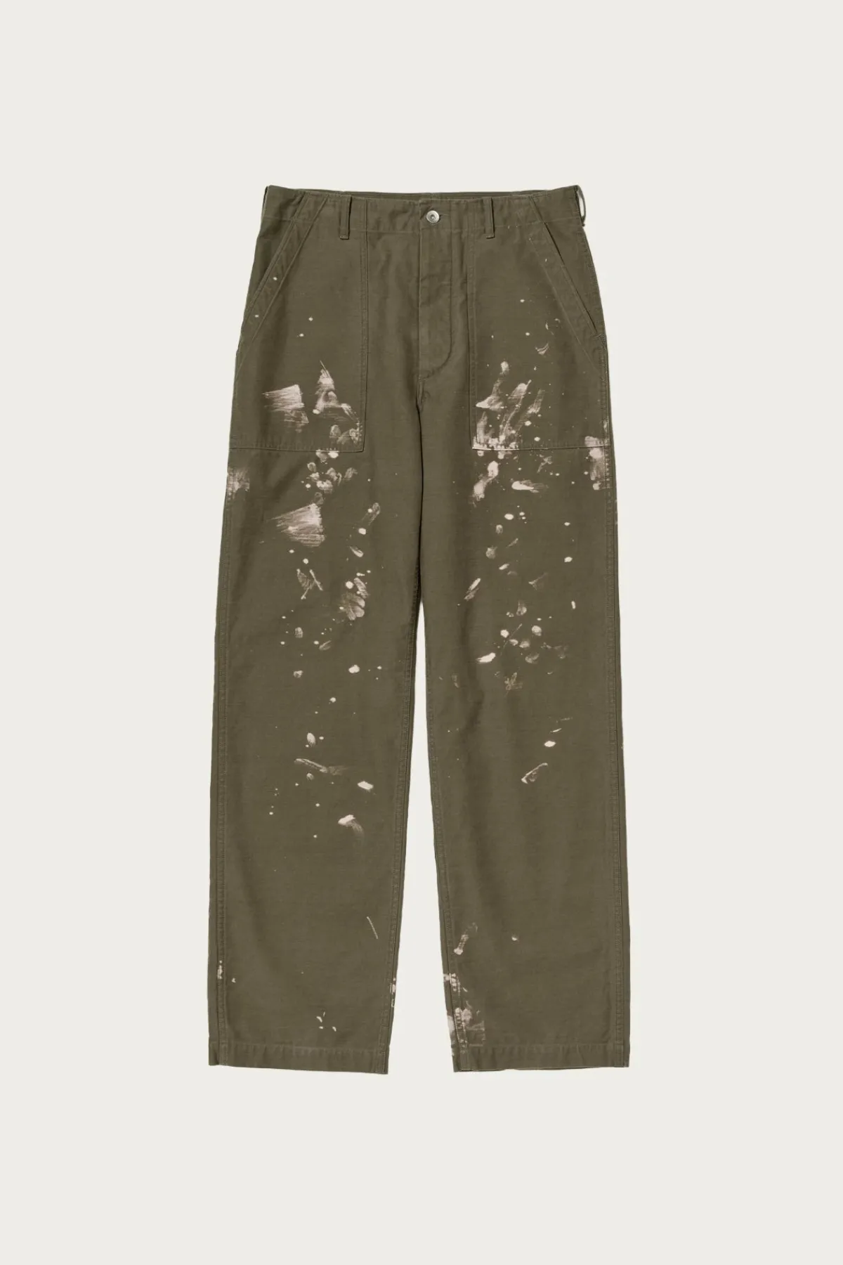 Auralee Washed Baggy Satin Bleached Baker Pants - Khaki Brown< Pants