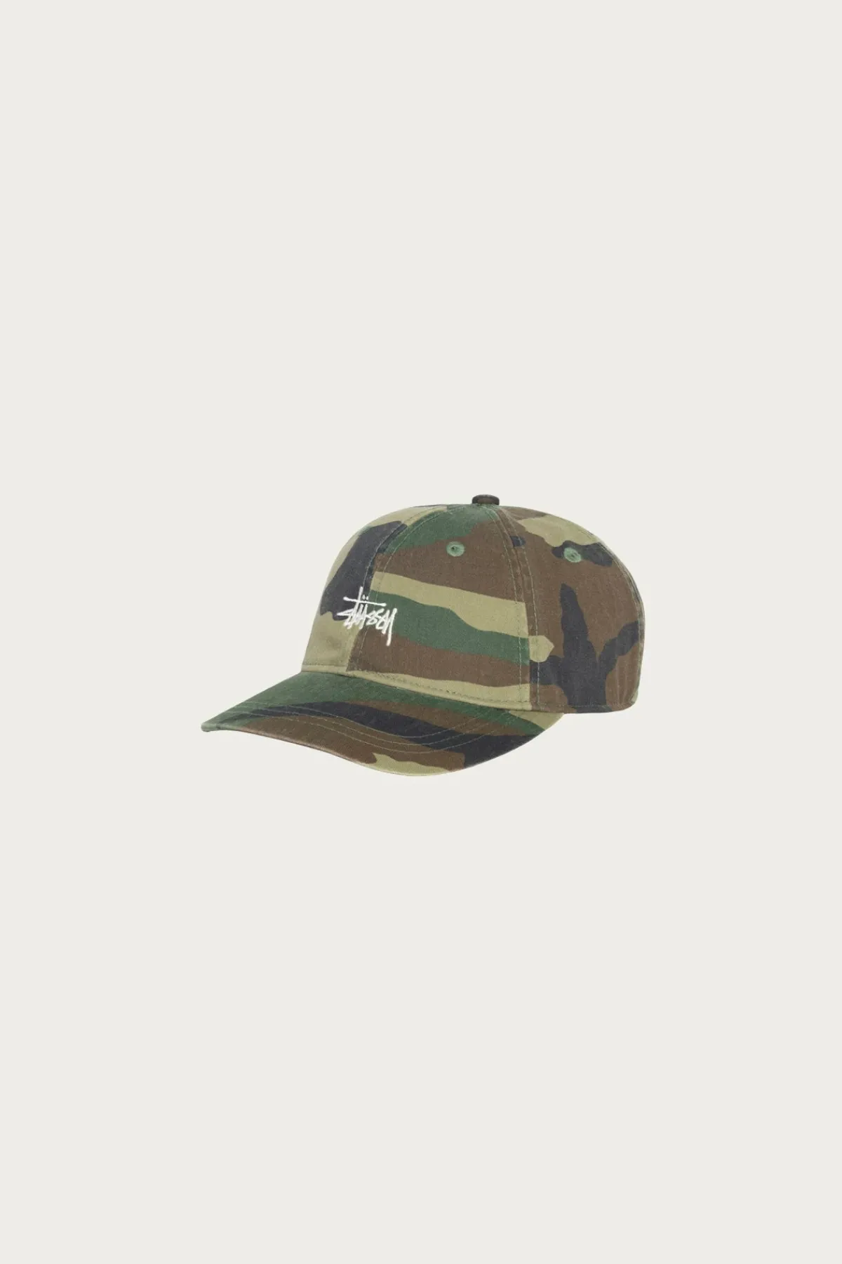 Stüssy Washed Basic Low Profile Cap - Woodland Camo< Accessories