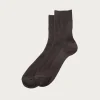 Rototo Washi/Recycled Cotton Rib Crew Socks - Dark Grey< Accessories