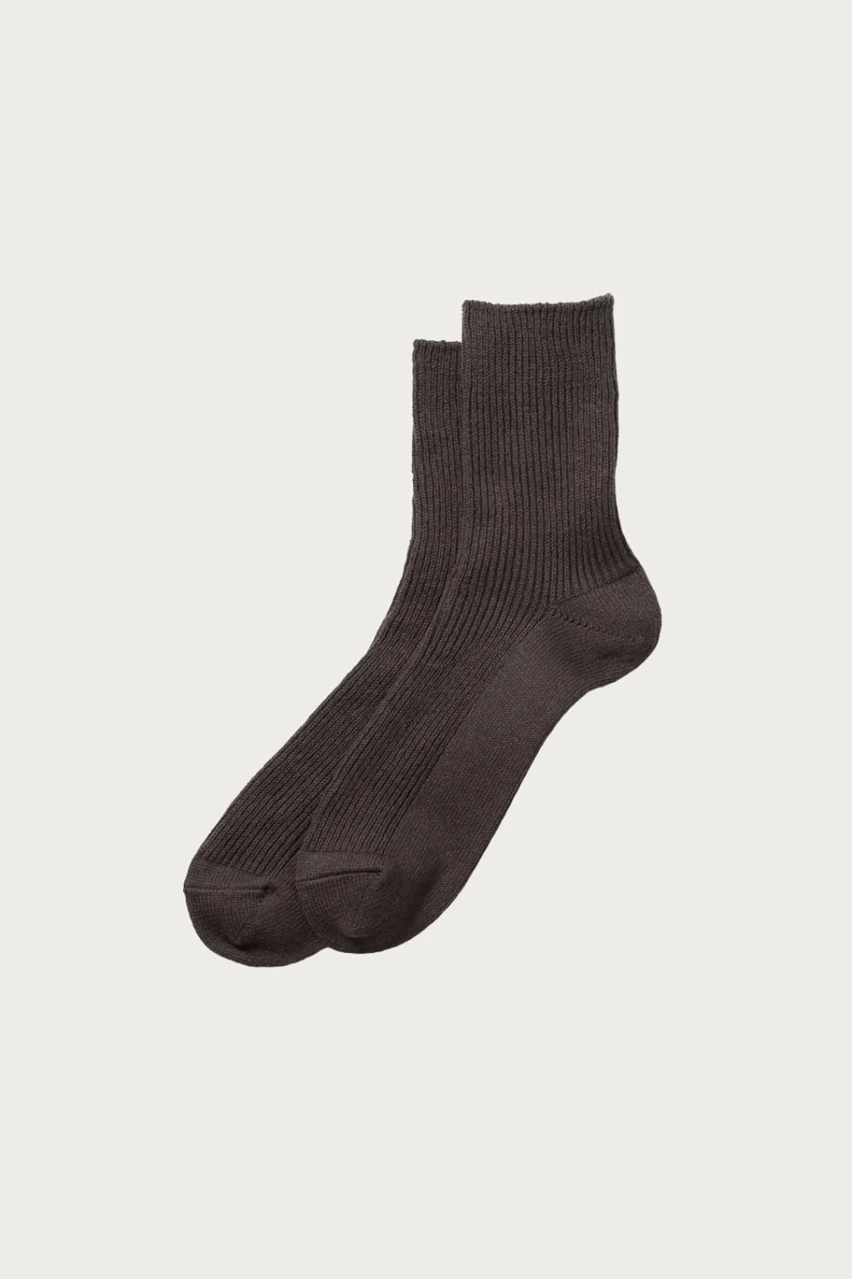 Rototo Washi/Recycled Cotton Rib Crew Socks - Dark Grey< Accessories