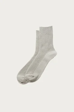 Rototo Washi/Recycled Cotton Rib Crew Socks - Gray< Accessories