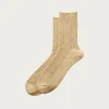 Rototo Washi/Recycled Cotton Rib Crew Socks - Beige< Accessories