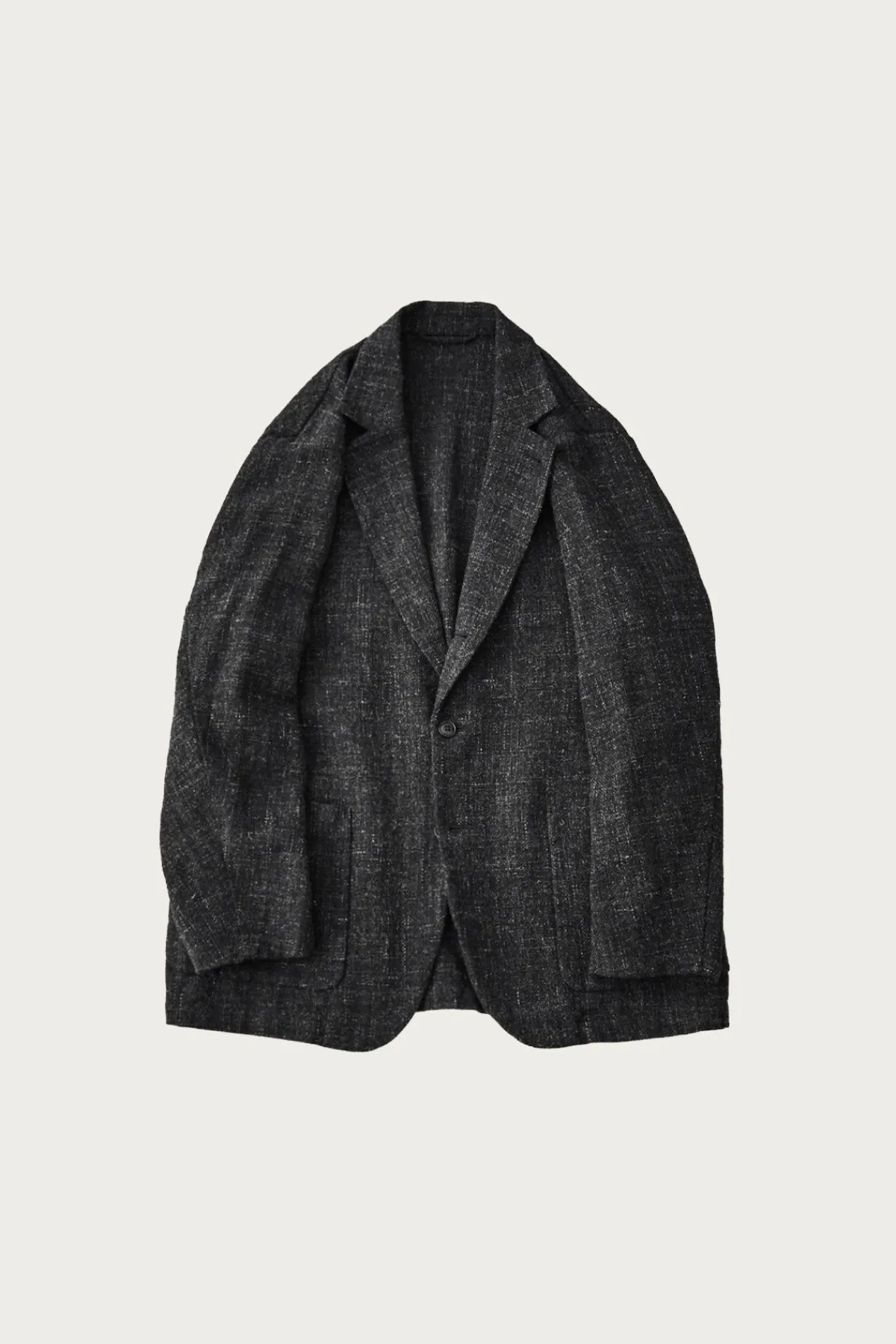 CONFECT Wool Cotton Linen Melange Tweed Jacket - Black< Coats, Jackets, And Vests